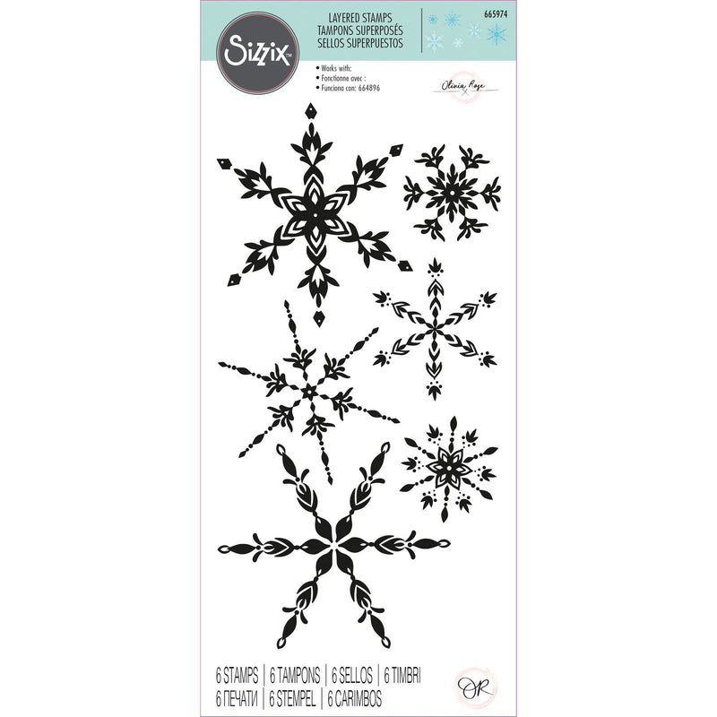 Afbeelding laden in galerijviewer, Sizzix • layered clear stamps floating snowflakes
