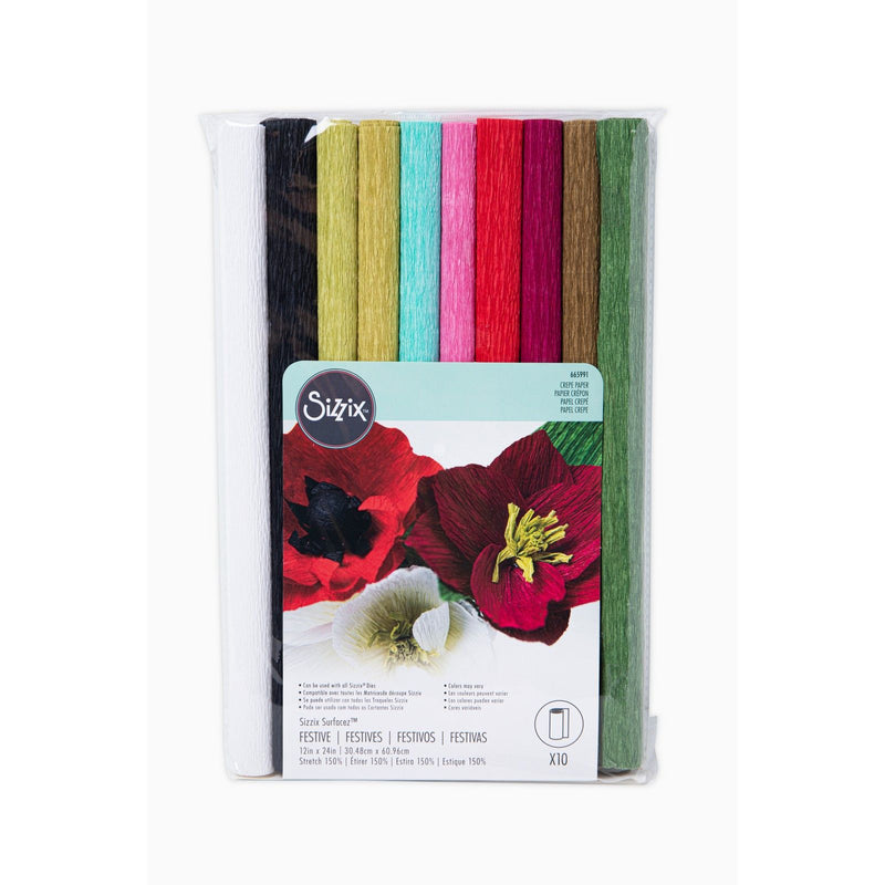 Afbeelding laden in galerijviewer, Sizzix • surfacez crepe paper, 12x24 10 sheets festive
