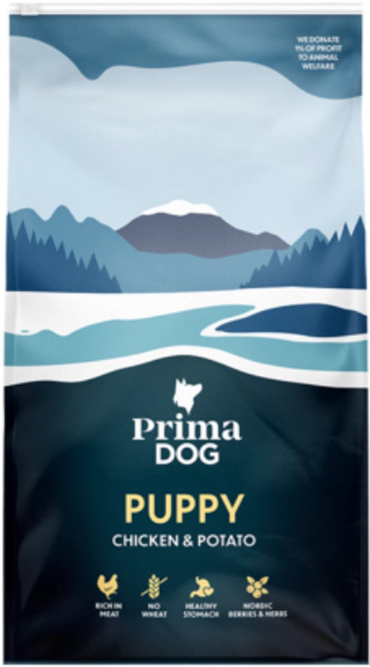 Primadog puppyvoer kip aardappel - 10 kilo