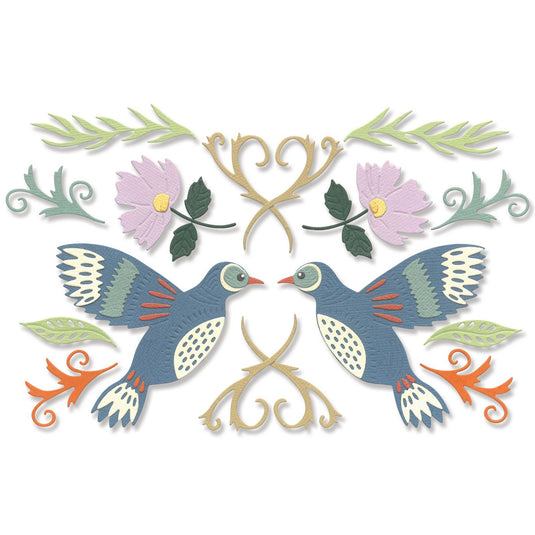 Sizzix • thinlits die set birds blossoms