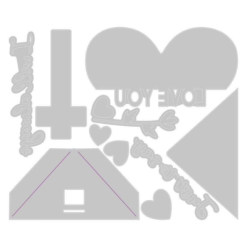 Afbeelding laden in galerijviewer, Sizzix • thinlits die set heart slider card
