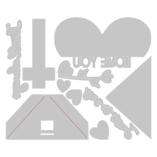 Sizzix • thinlits die set heart slider card