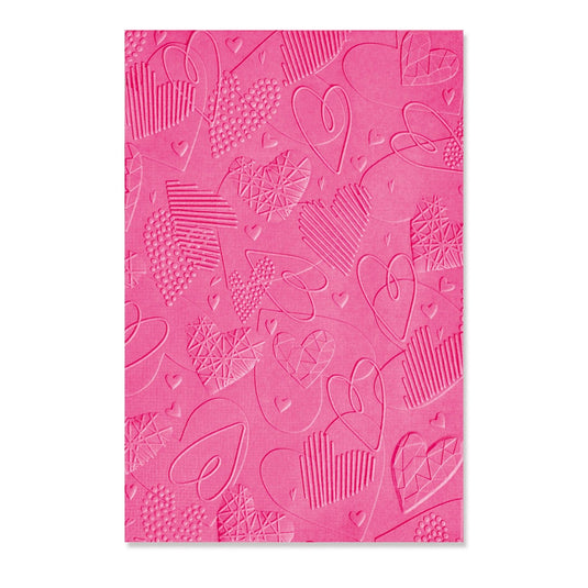 Sizzix • 3d textured impressions embossing folder mark making hearts