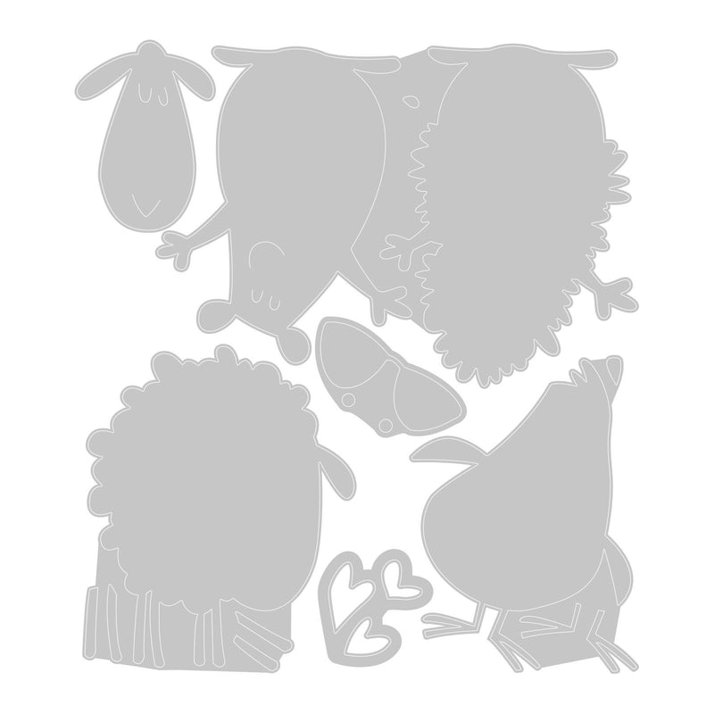Afbeelding laden in galerijviewer, Sizzix • thinlits die set stamps crazy creatures #1 9stuks
