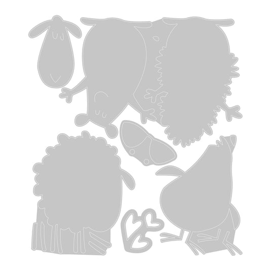 Sizzix • thinlits die set stamps crazy creatures