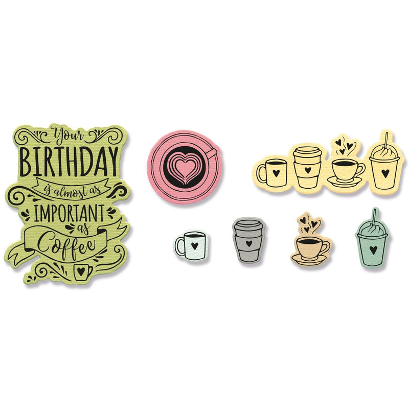 Afbeelding laden in galerijviewer, Sizzix • framelits die set stamps café 10stuks

