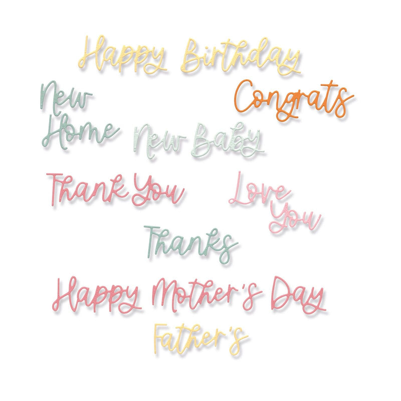 Afbeelding laden in galerijviewer, Sizzix • thinlits die set variety sentiments 14stuks
