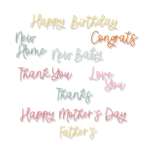 Sizzix • thinlits die set variety sentiments 14stuks