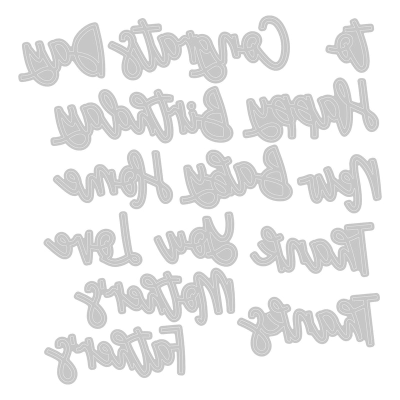 Afbeelding laden in galerijviewer, Sizzix • thinlits die set variety sentiments 14stuks

