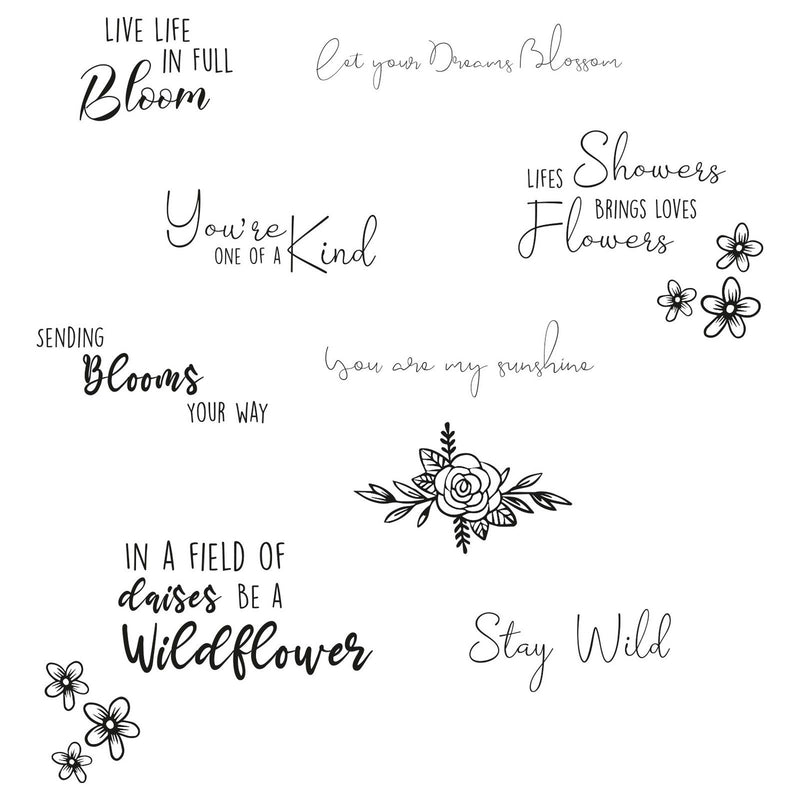 Afbeelding laden in galerijviewer, Sizzix • clear stamps set spring bloom sentiments 10stuks
