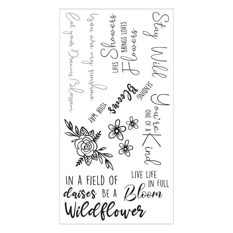 Afbeelding laden in galerijviewer, Sizzix • clear stamps set spring bloom sentiments 10stuks

