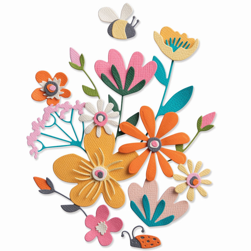 Afbeelding laden in galerijviewer, Sizzix • thinlits die set fabulous bold florals 16pcs
