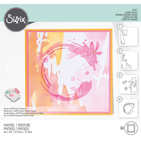 Sizzix • layered stencils painted