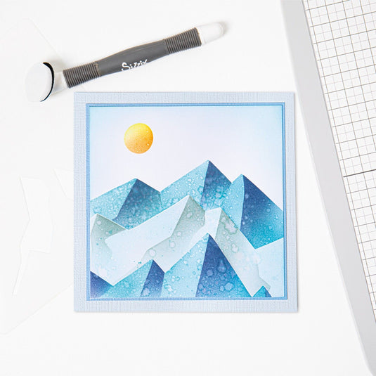 Sizzix • layered stencils mountain scene by josh griffiths