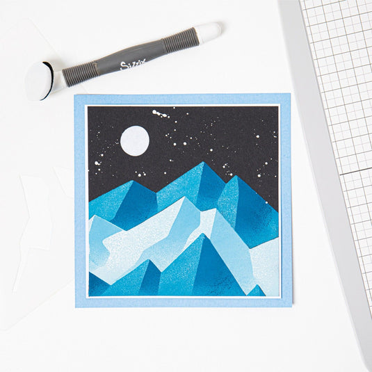 Sizzix • layered stencils mountain scene by josh griffiths