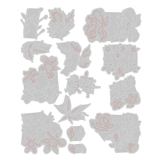 Sizzix • tim holtz thinlits die set brushstroke flowers mini 14pcs