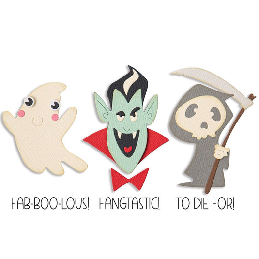 Sizzix • thinlits die set with stamps spooky friends