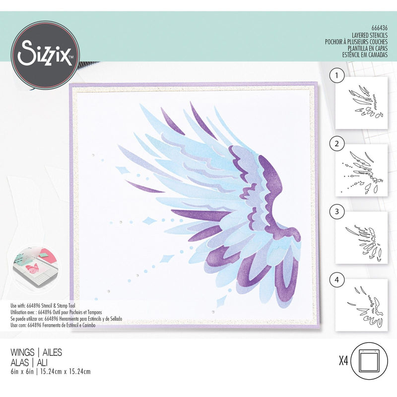 Afbeelding laden in galerijviewer, Sizzix • layered stencils wings
