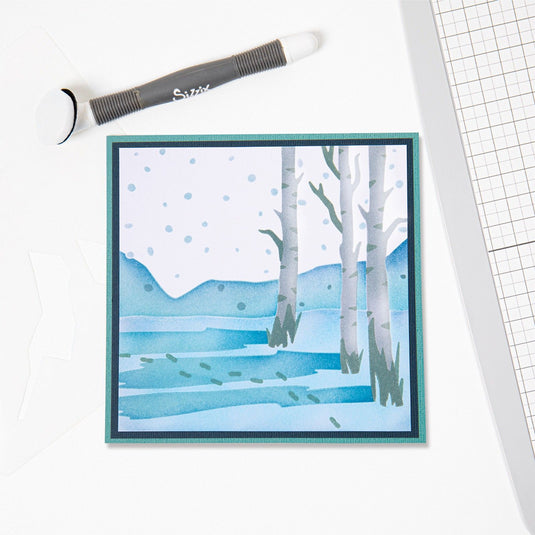 Sizzix • layered stencils winter scene