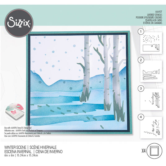 Sizzix • layered stencils winter scene