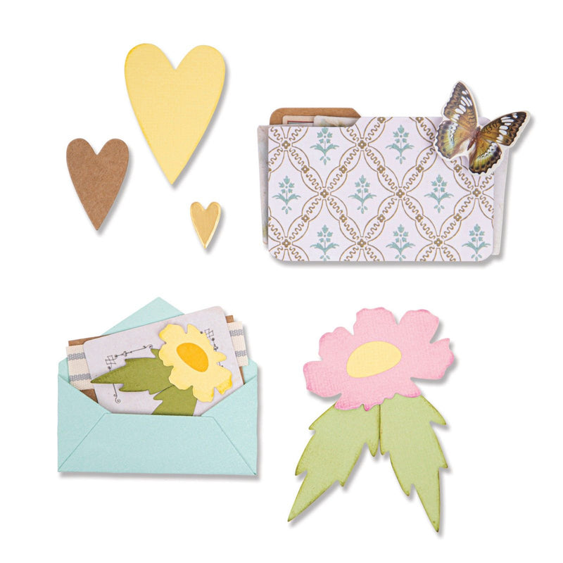 Afbeelding laden in galerijviewer, Sizzix • thinlits die set envelope folder flowers set
