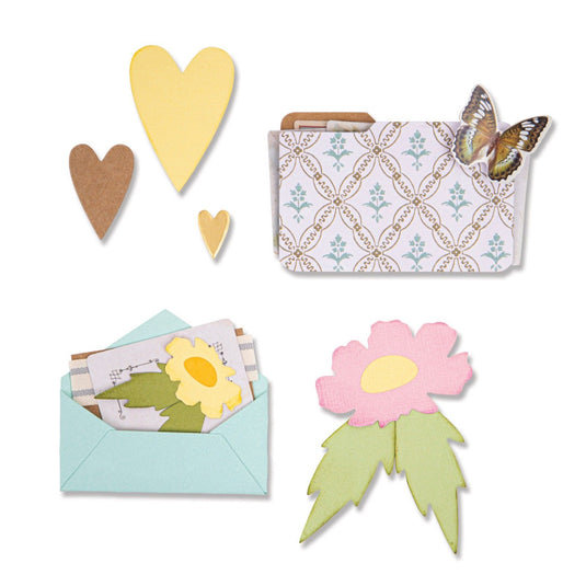 Sizzix • thinlits die set envelope folder flowers set