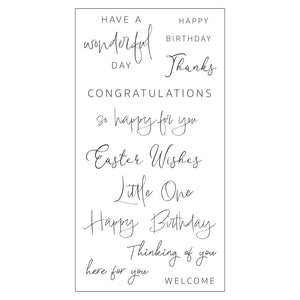 Sizzix • clear stamps daily sentiments 13pcs
