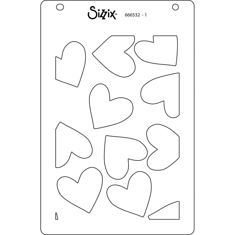 Afbeelding laden in galerijviewer, Sizzix • layered stencils a6 mark making hearts 4pcs
