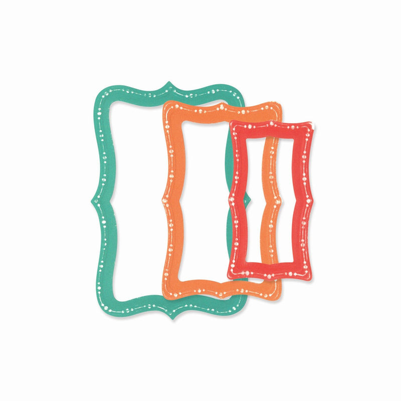 Afbeelding laden in galerijviewer, Sizzix • framelits die set fanciful doris dotted top note 8pcs
