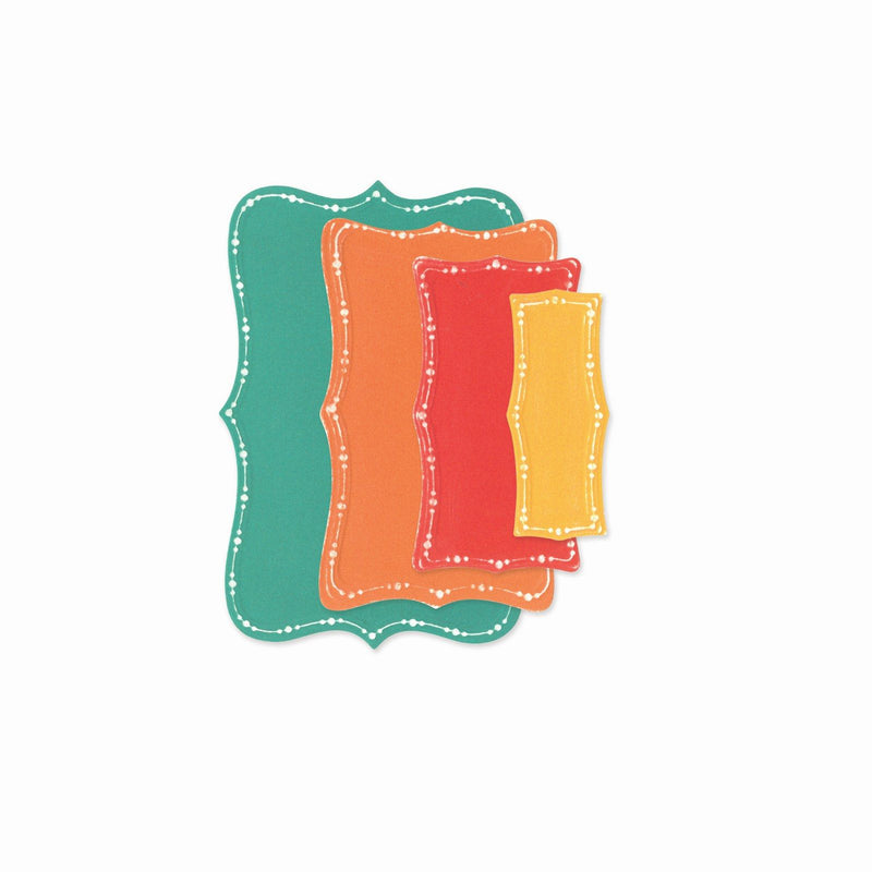 Afbeelding laden in galerijviewer, Sizzix • framelits die set fanciful doris dotted top note 8pcs
