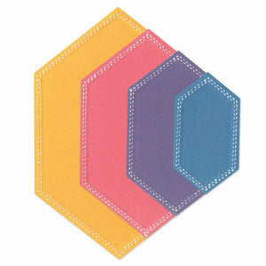 Sizzix • framelits die set fanciful belinda stitched hexagons 10pcs