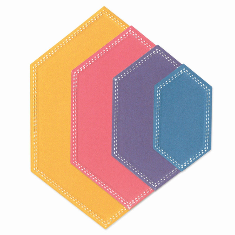 Afbeelding laden in galerijviewer, Sizzix • framelits die set fanciful belinda stitched hexagons 10pcs
