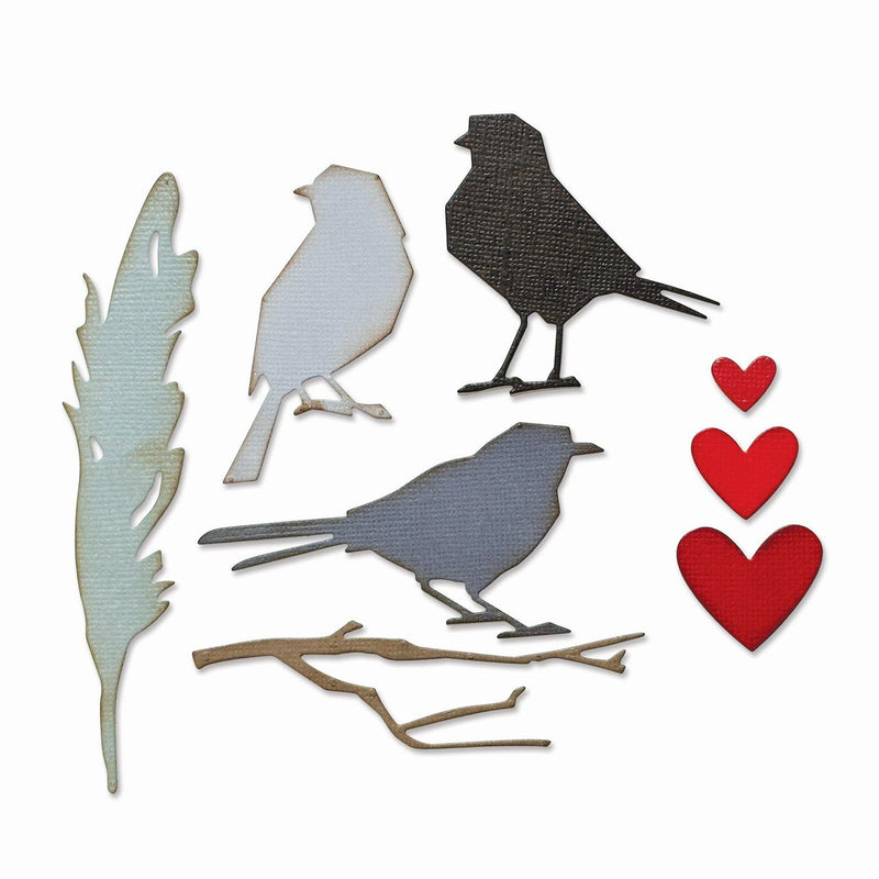 Afbeelding laden in galerijviewer, Sizzix • tim holtz thinlits die set vault lovebirds
