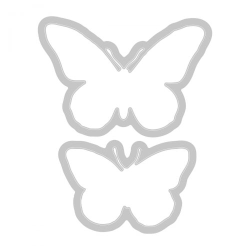 Afbeelding laden in galerijviewer, Sizzix • clear stamps set a5 with framelits die painted pencil butterflies
