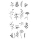 Sizzix • clear stamp set garden botanicals 17pcs