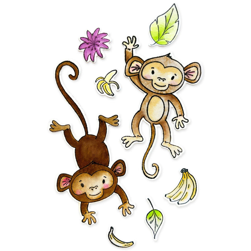 Afbeelding laden in galerijviewer, Sizzix • clear stamp set going bananas 15pcs
