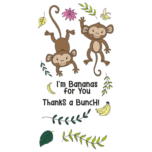 Sizzix • clear stamp set going bananas 15pcs