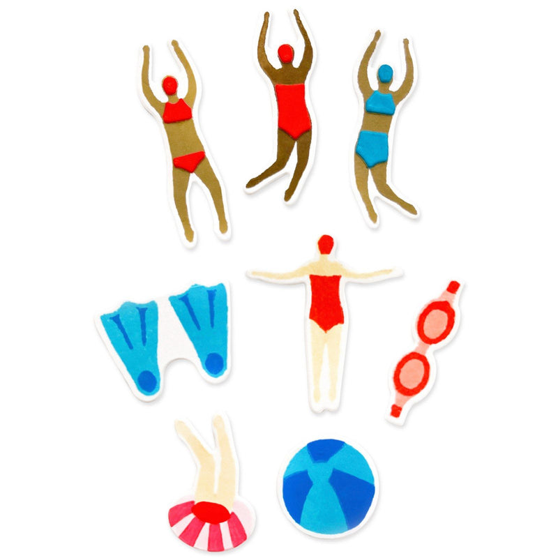 Afbeelding laden in galerijviewer, Sizzix • clear stamp set synchronized swimmers 29pcs

