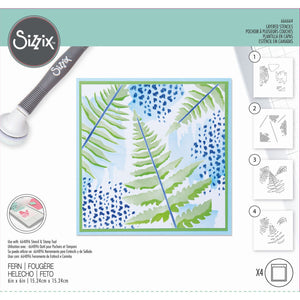Sizzix • layered stencil fern 4pcs