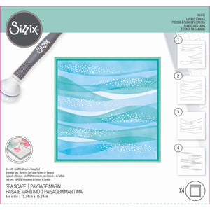 Sizzix • layered stencil sea scape 4pcs