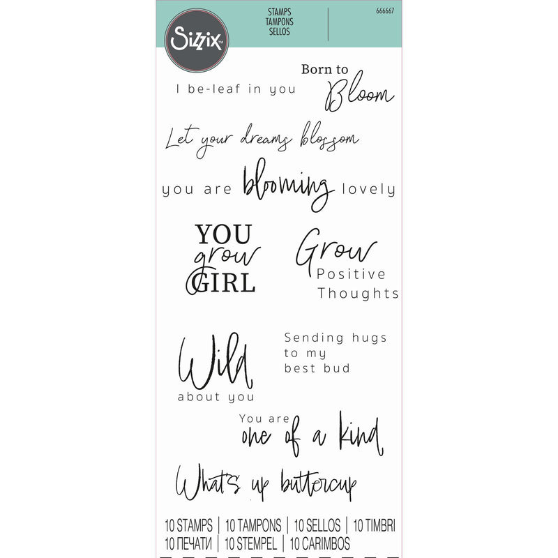 Afbeelding laden in galerijviewer, Sizzix • clear stamp set born to bloom 10pcs
