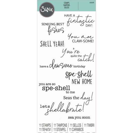 Sizzix • clear stamp set seas the day 11pcs