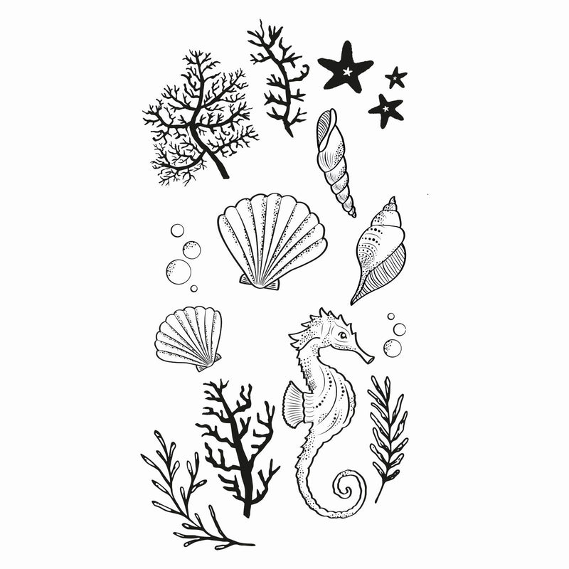 Afbeelding laden in galerijviewer, Sizzix • clear stamp set ocean elements 15pcs
