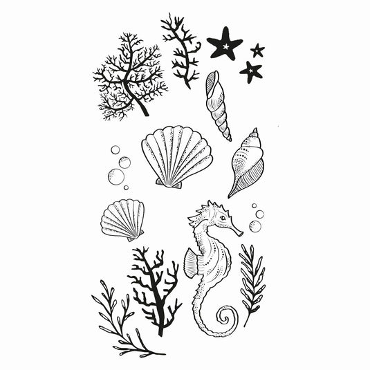Sizzix • clear stamp set ocean elements 15pcs