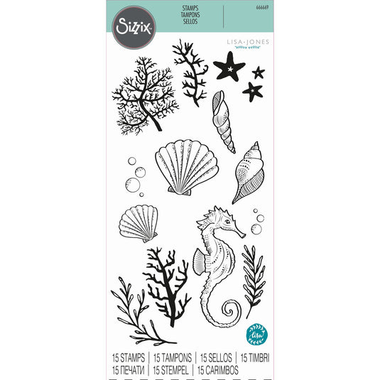 Sizzix • clear stamp set ocean elements 15pcs