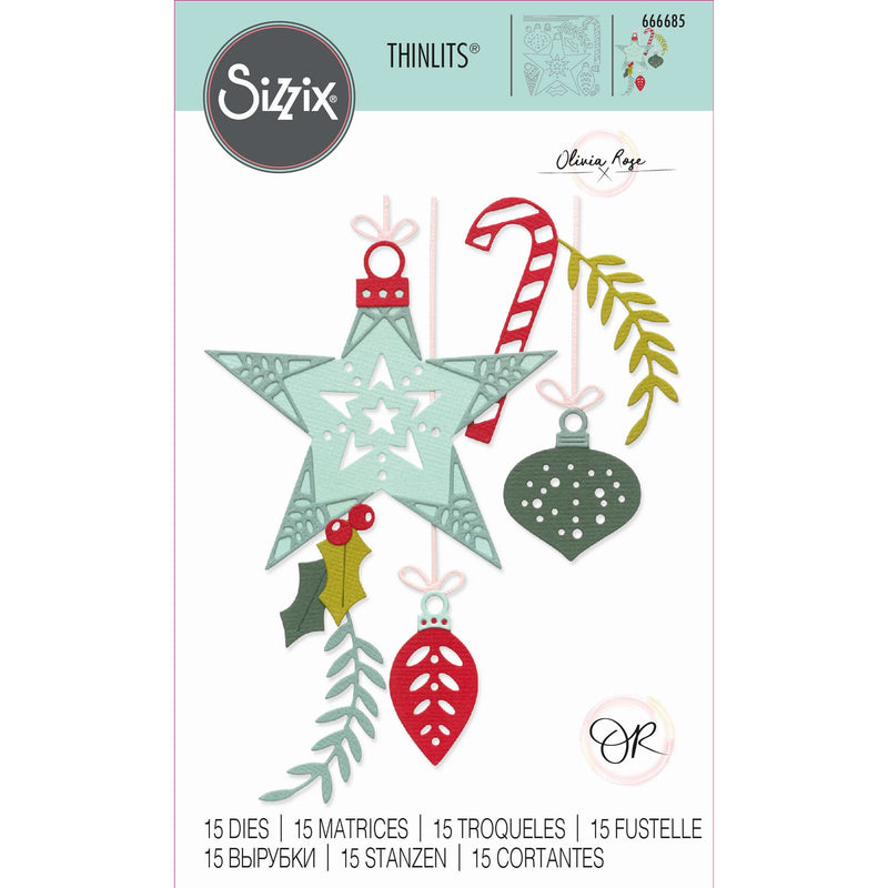 Afbeelding laden in galerijviewer, Sizzix • thinlits die set festive decorations 15pcs
