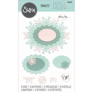 Sizzix • thinlits die set snowflake labels 6pcs