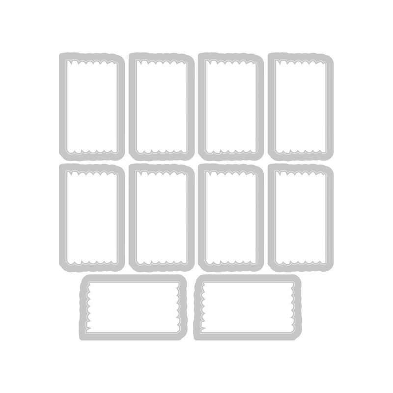 Afbeelding laden in galerijviewer, Sizzix • clear stamp set a5 with framelits die tab stamp alpha 70pcs
