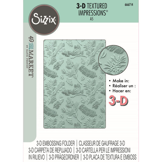 Sizzix • 3d textured impressions embossing folder a5 pines
