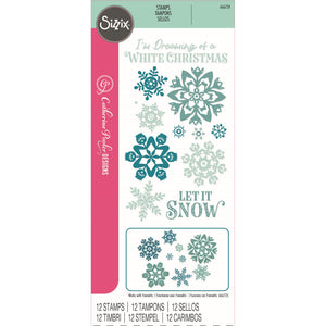 Sizzix • clear stamp set white christmas 12pcs